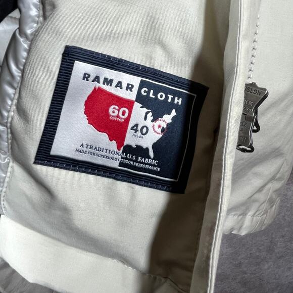 Woolrich Duck Down Puffer Jacket Womens Size‎ XL Cream Hooded Zip Up Pockets - Picture 9 of 16